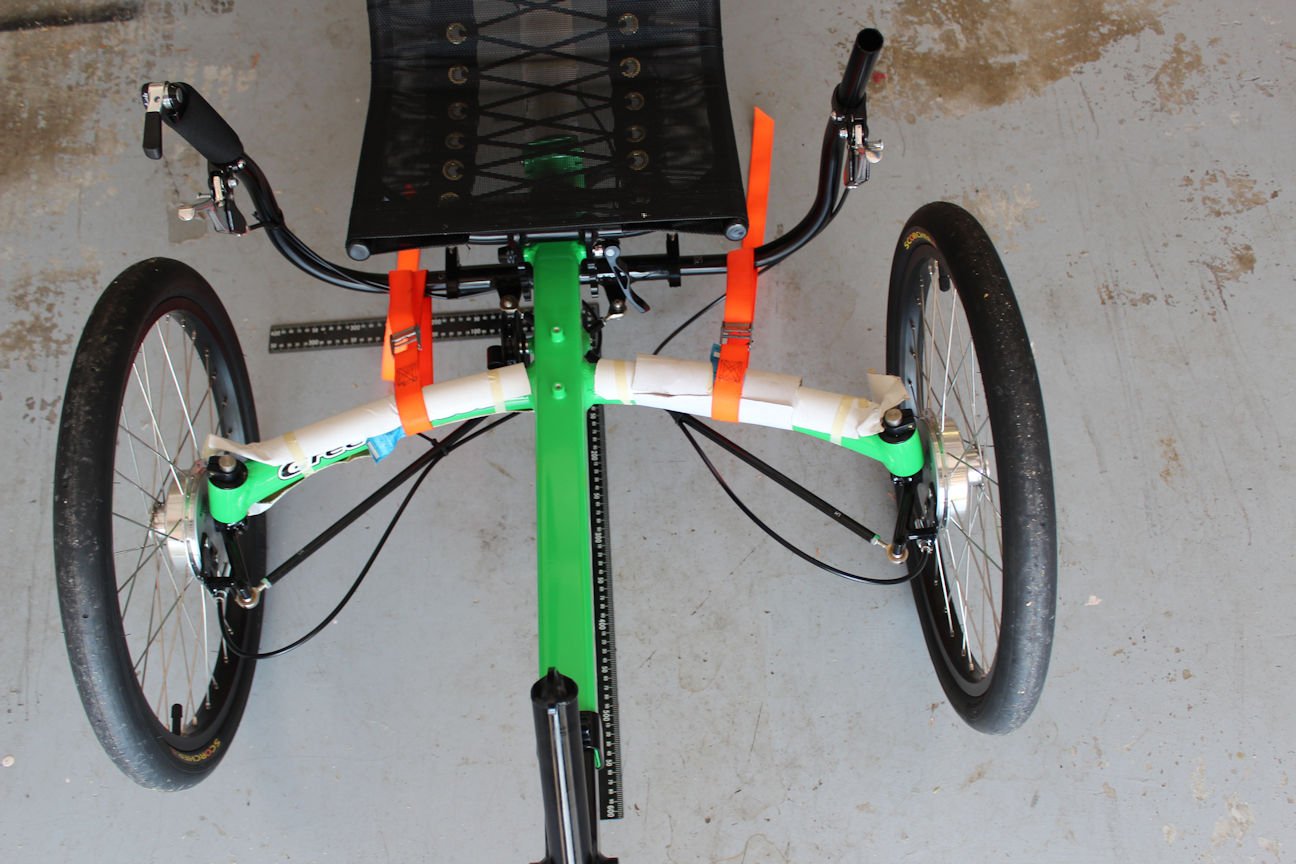 Trike with handlebars secured