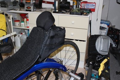 Bike with bag on back