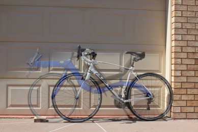 Merged image of recumbent bike over road bike