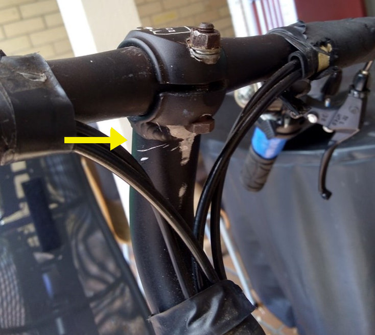 Broken bike handlebar clamp