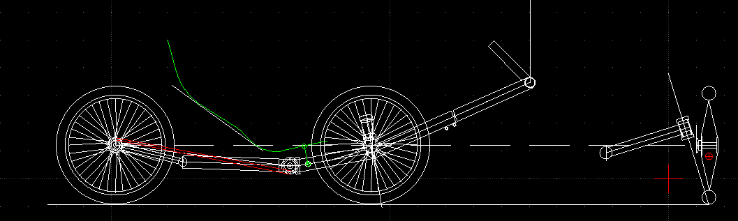 Technical design drawing of recumbent trike