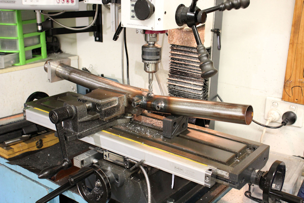 Recumbent cycle frame under construction