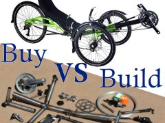 intact recumbent trike and disassembled trike