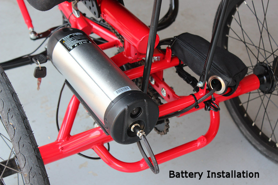 Hub Motor battery installation